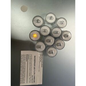 11 Submersible LED Tea Lights‎ Flickering Yellow Waterproof Vase Candles